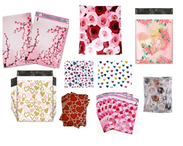 Valentine's Day Poly Mailers Size 10x13 Holiday Pack of 20 Shipping Bags