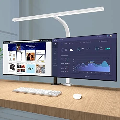 LED Desk Lamp, 24W Architect Clamp Task Table Lamp, Office Desk Lamp White