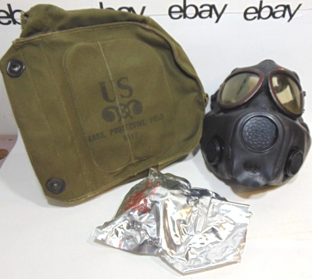 US Military M17A1 Biological & Chemical Gas Mask Canister Airsoft Carry Bag Med US Military M17A1 Biological & Chemical Gas Mask Canister Airsoft Carry Bag Med