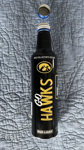 Empty 2022 Bud Light Iowa Hawkeyes Limited Editon 16oz Aluminum Bottle