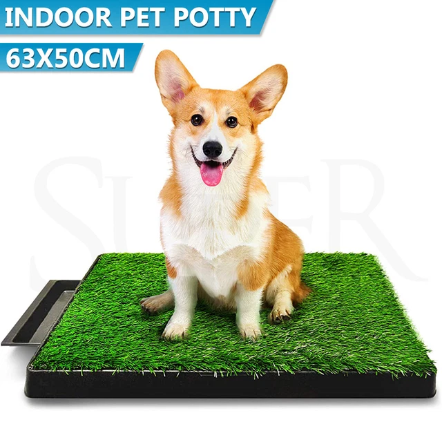 Indoor Dog Pet Potty Zoom Training Portable Grass Mat Toilet Large Loo Pad Tray