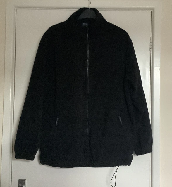 UNEEK UC601 Mens Full Zip Premium Micro Fleece Black Jacket Casual Work Size XL