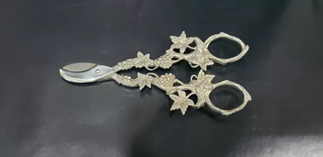 Antique 830 Silver Grape Shears Scissors, 73.4 Gram