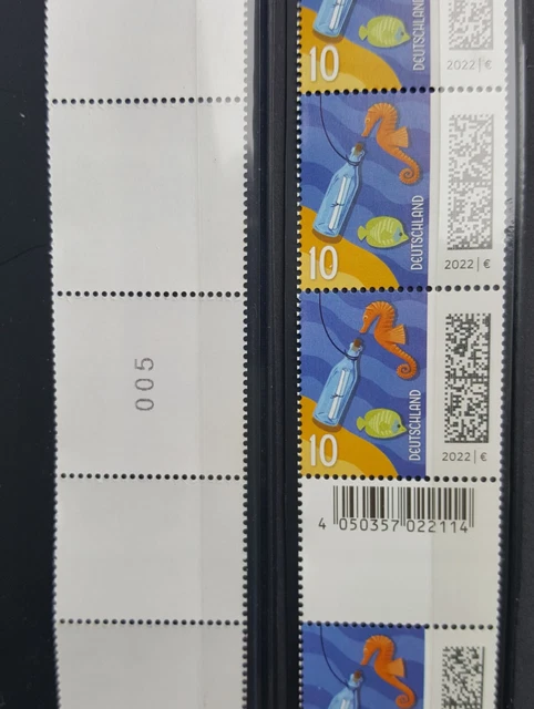 Bund Welt der Briefe Mi. Nr 3723 R Flaschenpost 1. Auflage Rollenende  RE 16er**