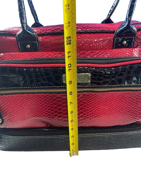 samantha brown croco embossed luggage EUC 13” Tall 3