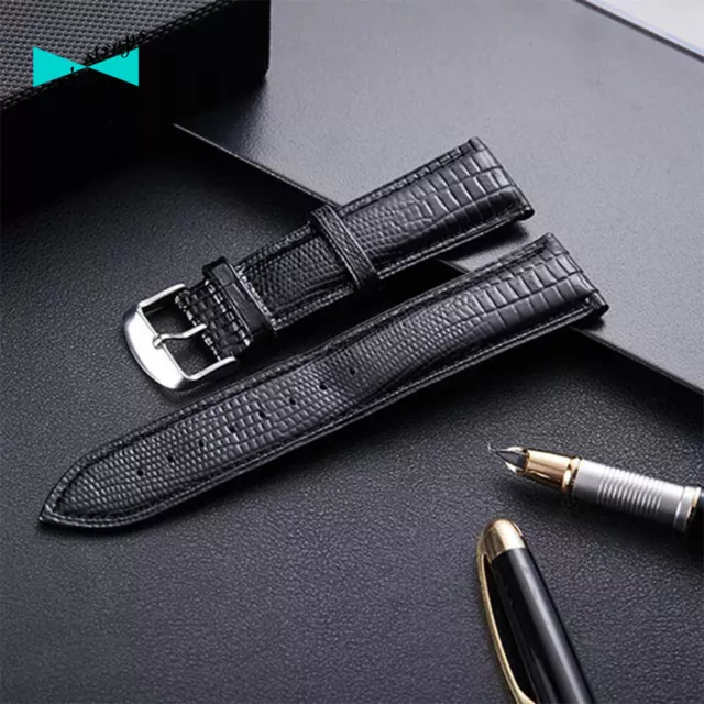 Cinturino lucertola 18 mm nero in pelle orologio per omega rolex seiko da 18mm