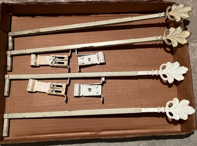 antique Extendable swing arm curtain rods. 17” To 26” Inches