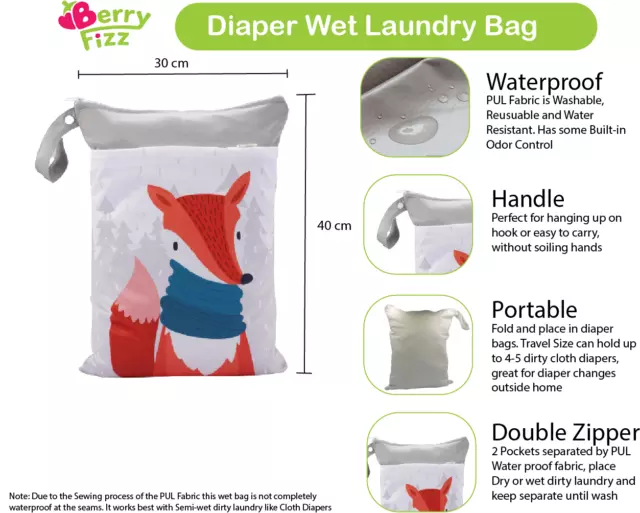 14pc Full Set Pocket Cloth Diaper Microfleece diapers Wet bag Diaper Liner Gift 8