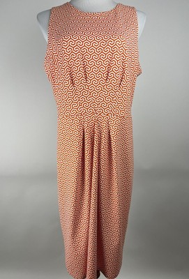 *NEW* J.MCLAUGHLIN Catalina Cloth 'Mia Dress in Orange & White Honeycomb' - XL