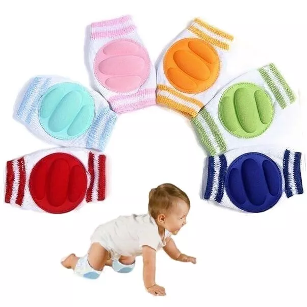 3 Pairs X Baby Infant Toddler Crawling Safety Padded Knee Pads Blue Orange