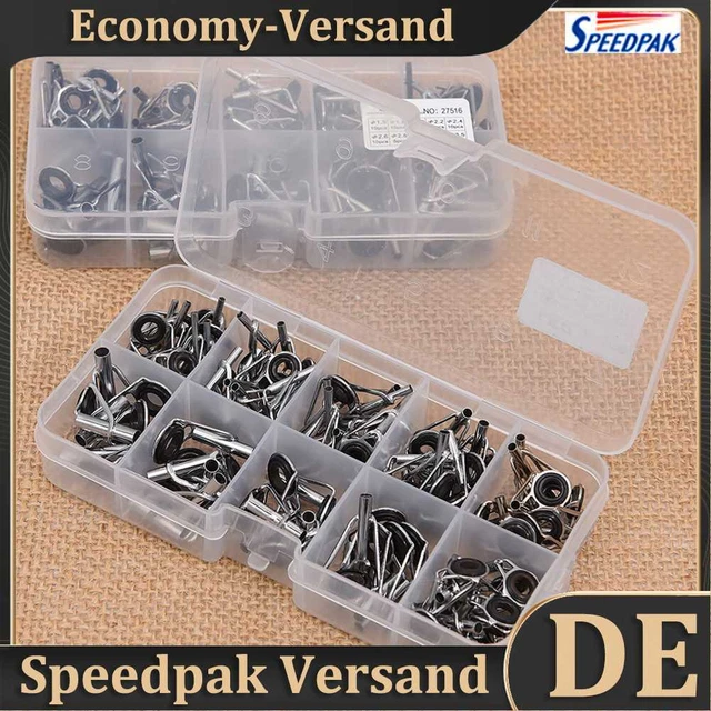 PATIKIL 1mm Diametro Tubo Kit Riparazione Punte Canna Pesca 3pezzi oring Guida Acciaio Inox per Pesca Acqua Dolce Acqua Salata