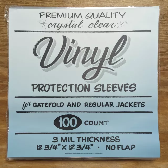 100 *Ultra Clear* Vinyl LP Outer Sleeves PREMIUM 3 Mil Record Album Bag Gatefold