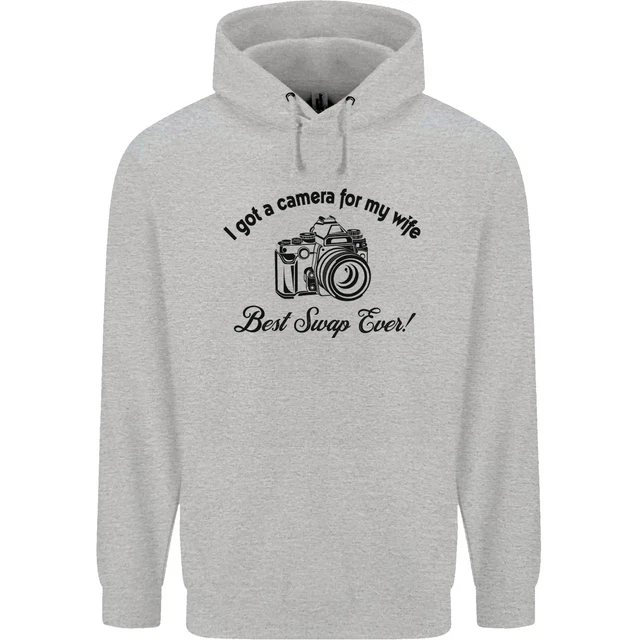 Camera for My Wife Photographer Photography Mens 80% Cotton Hoodie