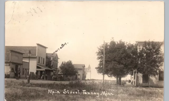 MAIN STREET tenney mn real photo postcard rppc minnesota history downtown