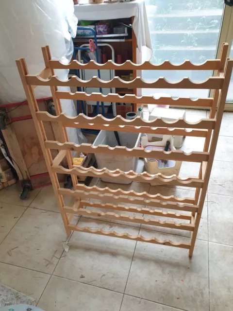 Timber Wine Rack Wooden Storage Cellar Display Stand 56 Bottle, good condition