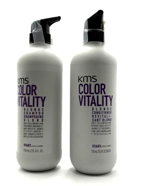 kms Color Vitality Blonde Shampoo & Conditioner Anti-Yellowing & Repair 25.3 oz