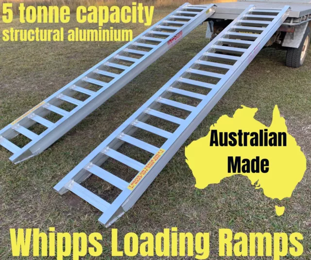 5 Tonne Capacity Excavator & Machinery Ramps 3.6m x 450mm track Australian Made