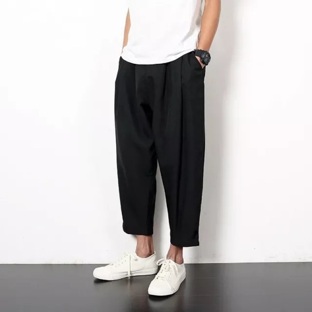 Pantalon Lin Homme éTé - Pantalon en Coton Chaud pour Hommes Pantalon épais  épais en Velours Joggeurs Serrés : : Mode