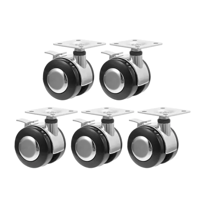 5 Pcs Zinc Alloy Casters Heavy Duty Slide Rails Chair Roller Wheels