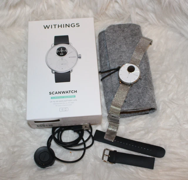 Cinturino Sportivo In Acciaio Inox 18 Mm Per Withings ScanWatch 38 Mm, Steel HR 36 Mm, Move 38 Mm - Confezione Da 2 Con Utensile Di Regolazione