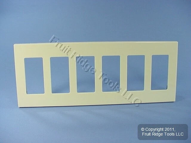 Leviton Ivory 6-Gang Decora Screwless Snap-On Wallplate Cover GFCI GFI 80326-I