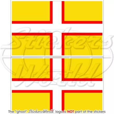 DORSET County Flag England UK British 75mm (3") Vinyl Bumper Stickers, Decals x2