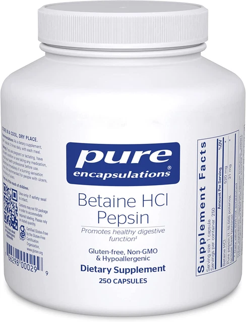 Pure Encapsulations Betaine Hcl Pepsin | Digestive Enzyme Supplement for Digesti