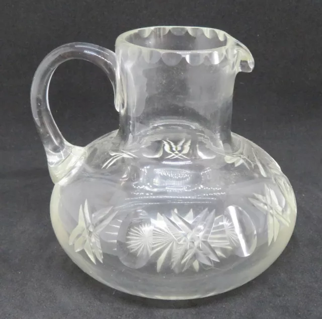 . Clear cut glass vintage Victorian antique small jug