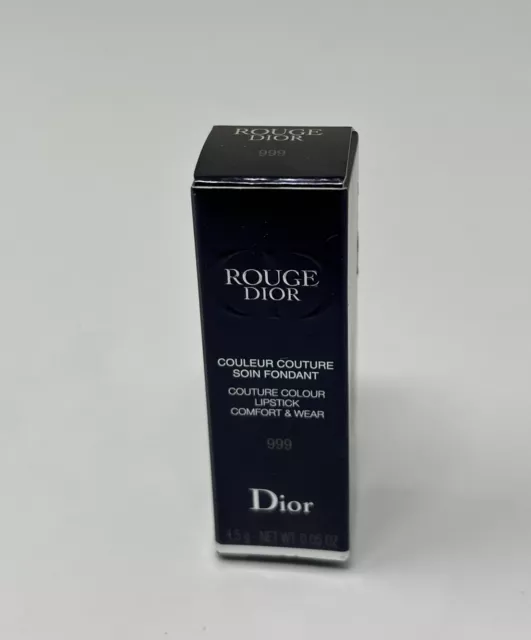 Mini lápiz labial Christian Dior mate 999 Rouge Dior Couture color 0,05 oz nuevo en caja