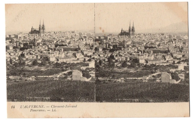 Stereoscopic CPA - 63 - CLERMONT FERRAND (Puy de Dôme) - 14. Panorama - LL
