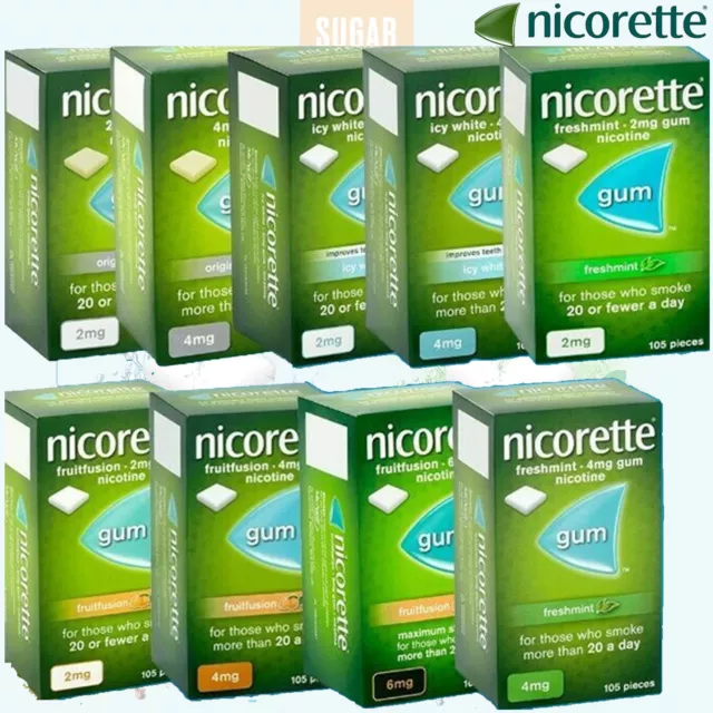 NICORETTE CHEWING GUM 2mg | 4mg | 6mg-  105 Pieces