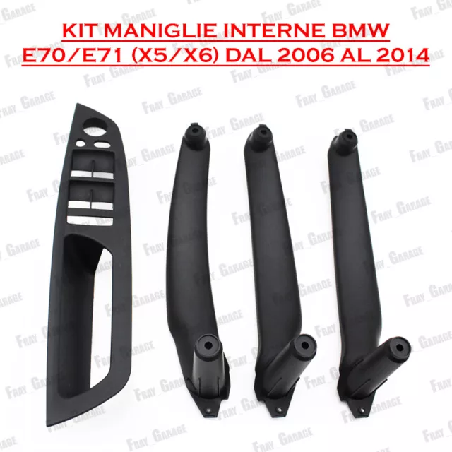 Set 4pz Maniglie Interne Anteriori + Posteriori per BMW X5 / X6 [E70/E71] - NERE