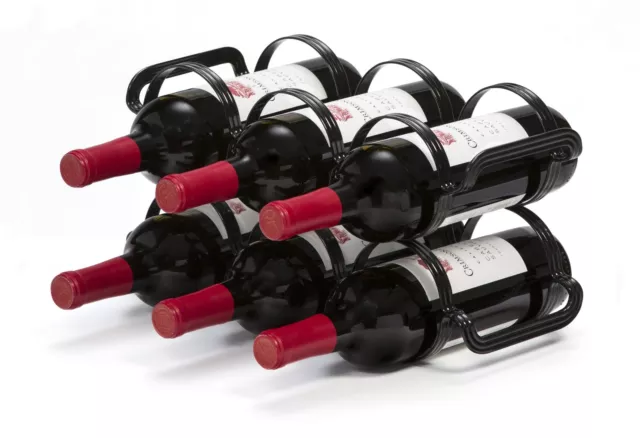 Mango Steam 6 Bottle Table Wine Rack - Storage Organizer for Countertop, Fridge