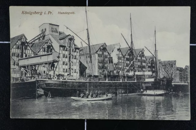 AK Königsberg 1915 Feldpost  Ostpreußen Kaliningrad Hundegatt Schiff Hafen Kahn