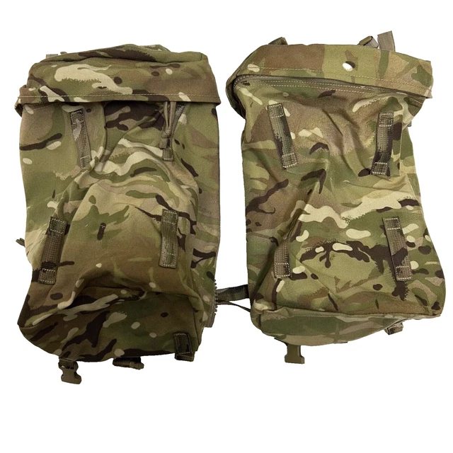 MTP POUCHES CAMO Side Pouch Zip IRR Bergen Rucksack Pair of 2 , British Army NEW £45.00