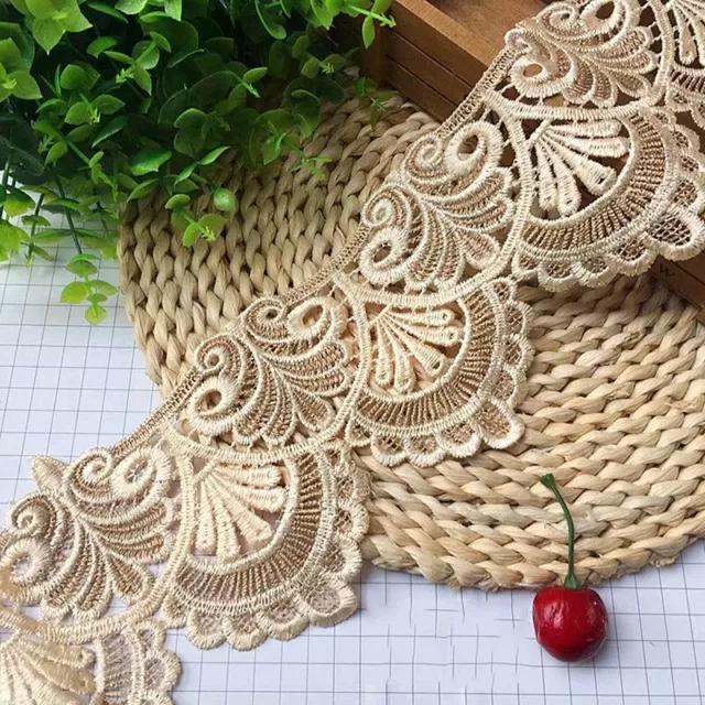 1M Lace Ribbon Embroidery Dress Trim Home Textile Curtain Sofa Edge Applique DIY