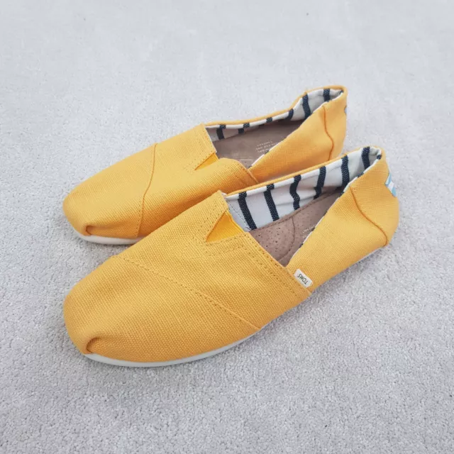 Toms Size UK 8M Espadrilles Classic Canvas Slip On Yellow Womens