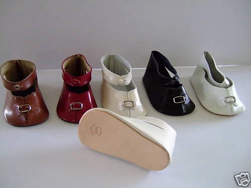 CHAUSSURES CUIR Taille 15 (10.5 cm) pour POUPEE ancienne ou moderne  -DOLL SHOES
