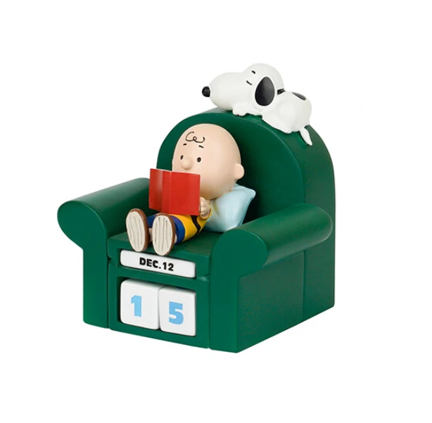 Calendrier Perpétuel SNOOPY & WOODSTOCK - Blocs Changeables - Niche Rouge - Message "Smile, It's Today!"