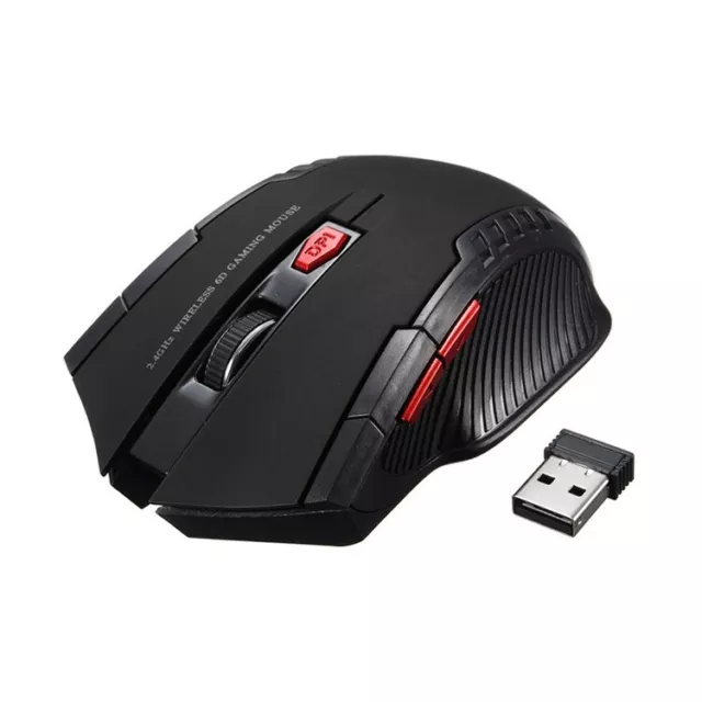 Souris de jeu sans fil 2,4 GHz récepteur optique USB pour ordinateur portable DPI USA 3