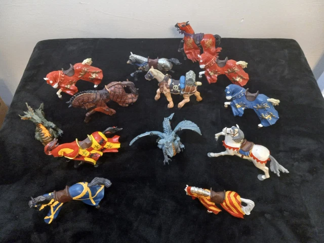 Papo Lot Of Horses And Dragons Vintage Midevil Knight Toy Castle Figures Papo Lot Of Horses And Dragons Vintage Midevil Knight Toy Castle Figures