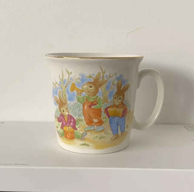 Vintage Mount Clemens Mug Bunnies Playing Musical Instruments Easter Bunny