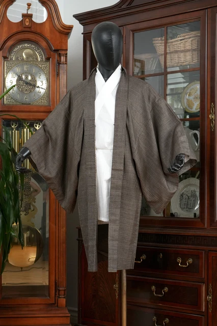 Dear Vanilla Japanese Silk Haori Jacket Men's Kimono Genuine Japan Made Vintage