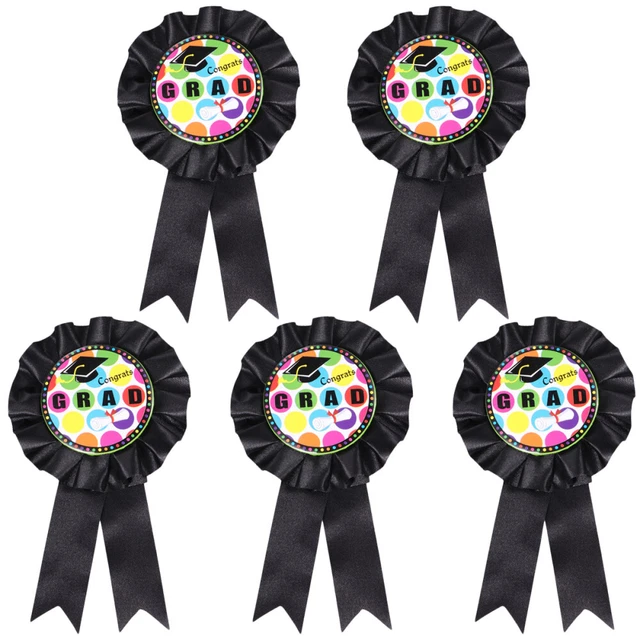 5 Pcs Broche En Fer- Graduation Épingles À Boutons Ruban
