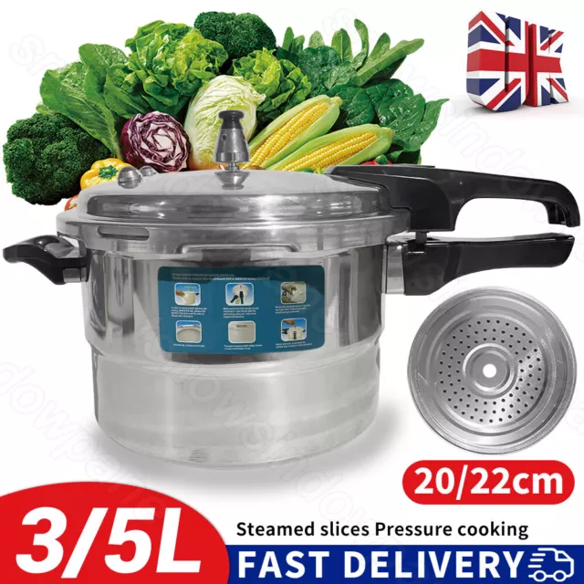 5LItre Pressure Cooker Aluminum  3/5L Kitchen Catering Home Cookware Duel Handle