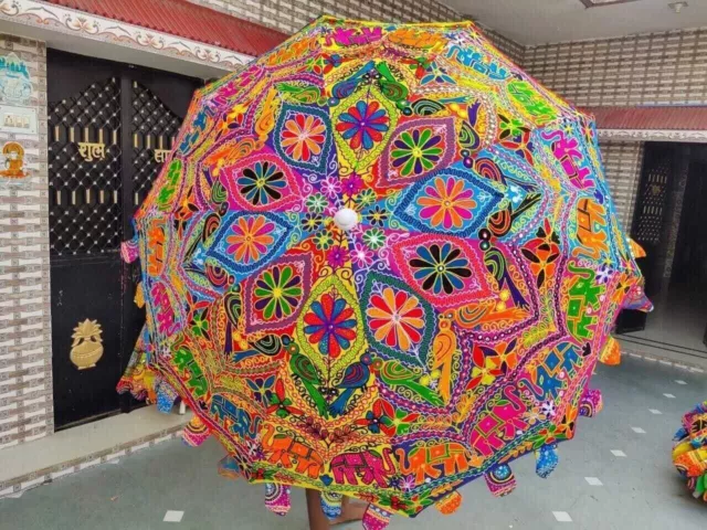 Indian Handmade Party Wedding Theme Parasol Garden Umbrella Patio Decorative 72"