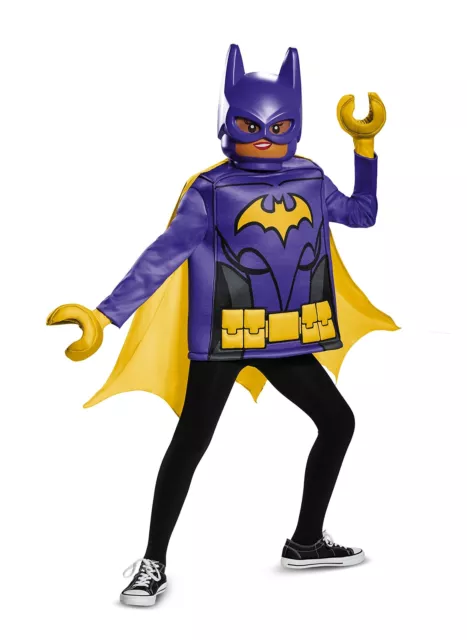 Lego Batgirl Lego Movie Classic Girls Costume Tunic Cape Mask Hands M 7-8