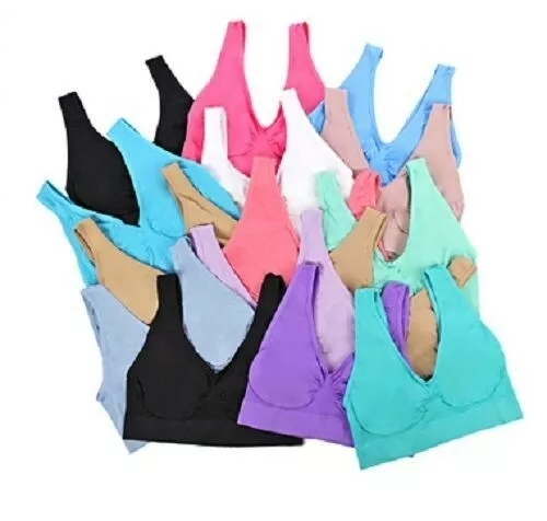PACK OF 3/5 Seamless Comfort Bra Sports Style Crop Tops Shapewear Stretch