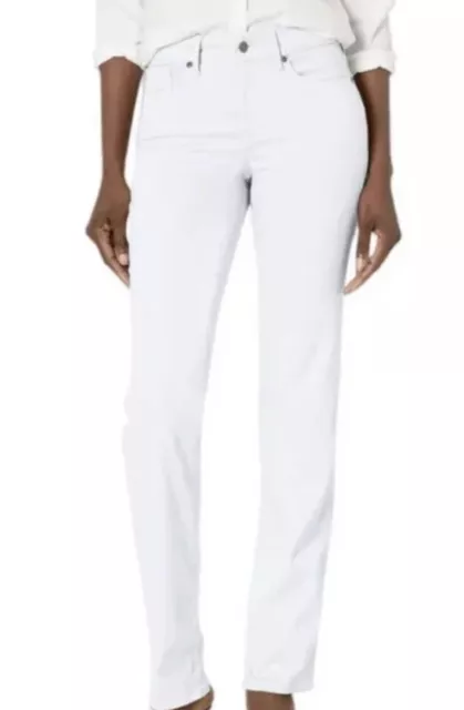 NYDJ Women's Size 10 Marilyn White Lift Tuck JEANS Denim Straight Leg NEW W/TAG