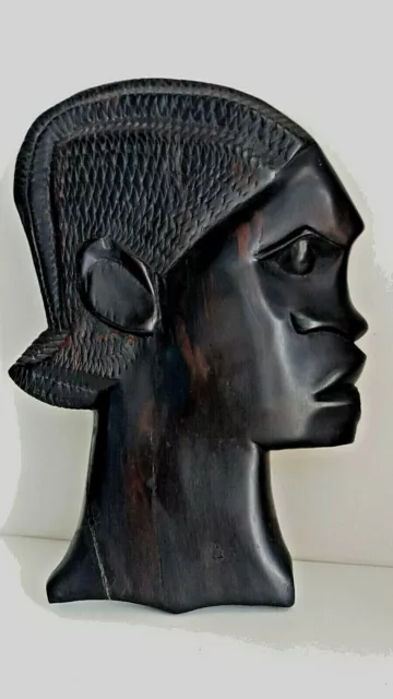 bassorilievo scultura ornamentale da parete in legno di ebano arte africana